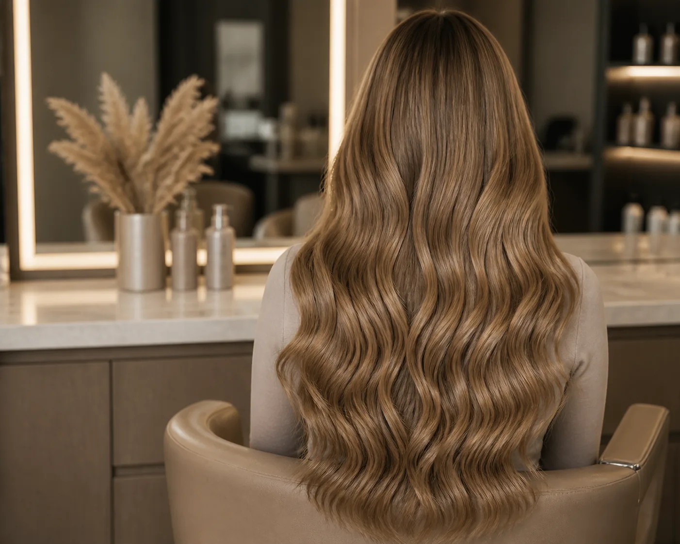 Наращивание волос в DI Luna Studio: Light brown waves